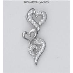 Crystals Sterling Silver Pendant Hearts Swarovski 3