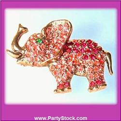PINK ELEPHANT SWAROVSKI CRYSTAL BROOCH