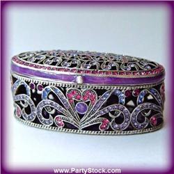 OVAL BYZANTINE GOLD SWAROVSKI CRYSTAL JEWELRY BOX