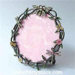 DRAGONFLY SWAROVSKI CRYSTAL PHOTO FRAME 3" ROUND