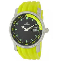 Le Chateau, Men's  "Competencia" Sport Watch All Steel W/Color Rubber Band-7025m