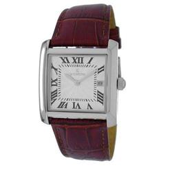 BIG MEN'S WATCH LEATHER BAND STAINLESS STEEL