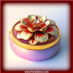 LILY LILLY FLOWER 24K GOLD & CRYSTALS JEWELRY BOX