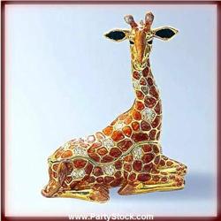 GIRAFFE TRINKET BOX 24K GOLD & SWAROVSKI CRYSTALS