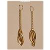 Image 1 : SOLID 14K GOLD MARQUIS DROP DANGLING EARRINGS 3"