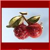 Image 1 : CHERRY PIN BROOCH 24K GOLD SWAROVSKI CRYSTALS