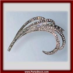 ART SPRAY PIN BROOCH 24K GOLD SWAROVSKI CRYSTALS