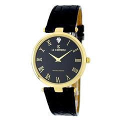 Le Chateau Men's Watch With Roman Numerals & Genuine Diamond-2033m