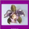 Image 1 : PEARL ORCHID PIN BROOCH SWAROVSKI CRYSTALS