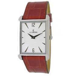 Le Chateau, Men's Watch "Darvesi" Collection All Steel W/Leather Band-7022m