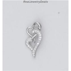 Crystals Sterling Silver Hearts Pendant Swarovski