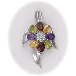Amethyst Citrine Garnet Peridot Pendant Flower