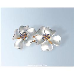 PLUMERIA SWAROVSKI CRYSTAL BARRETTE HAIR PIN