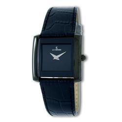 Le Chateau, Women's Stylish Gun Metal Watch W/Leather Band-7015l