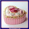 Image 1 : PINK HEART ROSE 24K GOLD CRYSTALS JEWELRY BOX