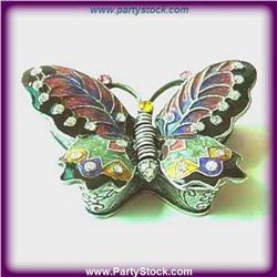 RAINBOW BUTTERFLY 24K GOLD & CRYSTALS TRINKET BOX