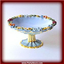 24K GOLD BLUE RING DISH SWAROVSKI CRYSTAL JEWELRY