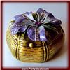 Image 1 : 24K GOLD SWAROVSKI CRYSTAL BOX HIBISCUS PURPLE