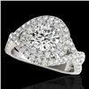1.75 ctw Certified Diamond Solitaire Halo Ring 10k White Gold - REF-218X2A