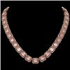 81.64 ctw Morganite & Diamond Micro Pave Halo Necklace 10k Rose Gold - REF-1728Y2X