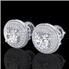 2.35 ctw VS/SI Diamond Solitaire Art Deco Stud Earrings 18k White Gold - REF-345K5Y