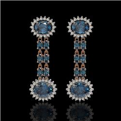 9.85 ctw London Topaz & Diamond Earrings 14K Rose Gold - REF-148G9W