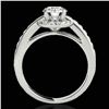 Image 2 : 1.5 ctw Certified Diamond Solitaire Halo Ring 10k White Gold - REF-210A2N