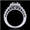 Image 3 : 1.53 ctw Fancy Black Diamond Engagment Art Deco Ring 18k White Gold - REF-127F3M