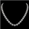 28.74 ctw Pear Cut Diamond Micro Pave Necklace 18K White Gold - REF-3951A8N