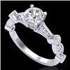 1.03 ctw VS/SI Diamond Art Deco Ring 18k White Gold - REF-203W6H
