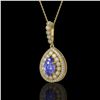 4.47 ctw Tanzanite & Diamond Victorian Necklace 14K Yellow Gold - REF-245A5N