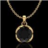 1.13 ctw Fancy Black Diamond Art Deco Stud Necklace 18k Yellow Gold - REF-94R5K