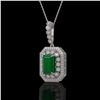 7.18 ctw Certified Emerald & Diamond Victorian Necklace 14K White Gold - REF-172F8M