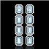 19.49 ctw Aquamarine & Diamond Micro Pave Halo Earrings 10k White Gold - REF-323W5H