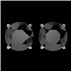 Image 1 : 3.10 ctw Fancy Black Diamond Solitaire Stud Earrings 10k Rose Gold - REF-60F3M