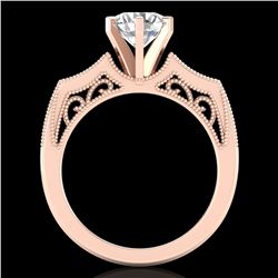 1.51 ctw VS/SI Diamond Solitaire Art Deco Ring 18k Rose Gold - REF-442H5R