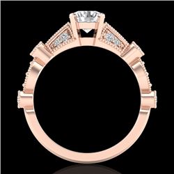 1.03 ctw VS/SI Diamond Solitaire Art Deco Ring 18k Rose Gold - REF-203A6N