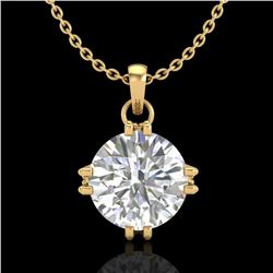 1 ctw VS/SI Diamond Solitaire Art Deco Stud Necklace 18k Yellow Gold - REF-294G2W
