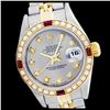 Image 1 : Rolex Ladies Two Tone 14K Gold/SS, Diam Dial & Diam/Ruby Bezel, Sapphire Crystal