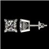 Image 2 : 2 ctw Certified VS/SI Quality Princess Diamond Stud Earrings 10k White Gold - REF-478N6F