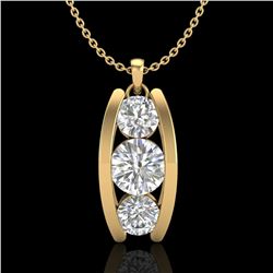 1.07 ctw VS/SI Diamond Art Deco Stud Necklace 18k Yellow Gold - REF-178A2N