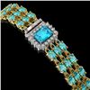 Image 2 : 26.02 ctw Swiss Topaz & Diamond Bracelet 14K Yellow Gold - REF-318X2A
