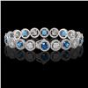 Image 2 : 13.56 ctw Blue & Diamond Micro Pave Bracelet 18K White Gold - REF-2426K6Y
