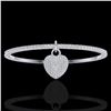 Image 1 : 3.50 ctw Micro Pave Diamond Bangle 14k White Gold - REF-259W6H