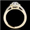 Image 2 : 1.6 ctw Certified Diamond Solitaire Halo Ring 10k Yellow Gold - REF-214K3Y