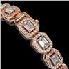 Image 3 : 8.83 ctw Emerald Cut Diamond Micro Pave Bracelet 18K Rose Gold - REF-1051Y2X