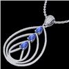 Image 1 : 2 ctw Tanzanite & Micro VS/SI Diamond Designer Necklace 18k White Gold - REF-163W6H