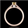 Image 3 : 0.4 ctw Intense Fancy Yellow Diamond Art Deco Ring 18k Rose Gold - REF-60R2K