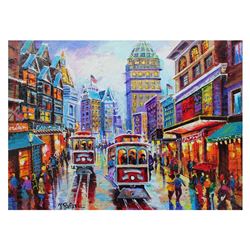 Yana Rafael, "Downtown San Fran" Hand Signed Original Painting on Canvas with CO