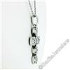 Image 5 : New 14kt White Gold 0.85 ctw Ideal Cut Diamond Multi Circle Cluster Cross Pendan